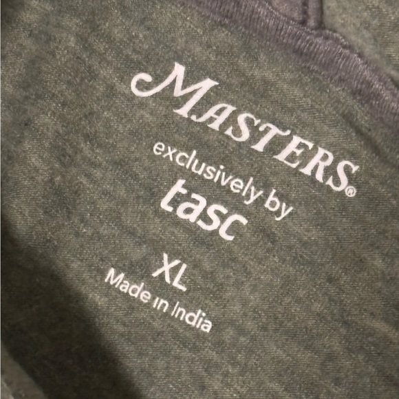 Tasc Mens XL Green Masters Golf Hoodie Shirt Organic Cotton Bamboo Stretch - Picture 5 of 5